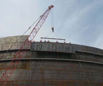 Oil storage tank installation