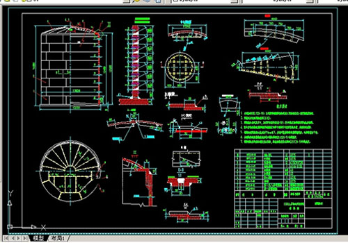 15000m³ steel floating roof tank CAD drawing